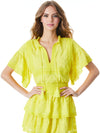 TABITHA EMBR RFFLSLV CRP BLSE-ALICE + OLIVIA