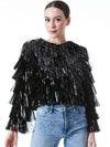 FAWN FRINGE TINSEL JACKET-Black-ALICE + OLIVIA