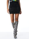 RAMOS SEQUIN FITTED MINI SKIRT-Black-ALICE + OLIVIA