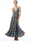 MAE HALTER TIERED MAXI DRESS-BEACH BLISS AQUA-ALICE + OLIVIA