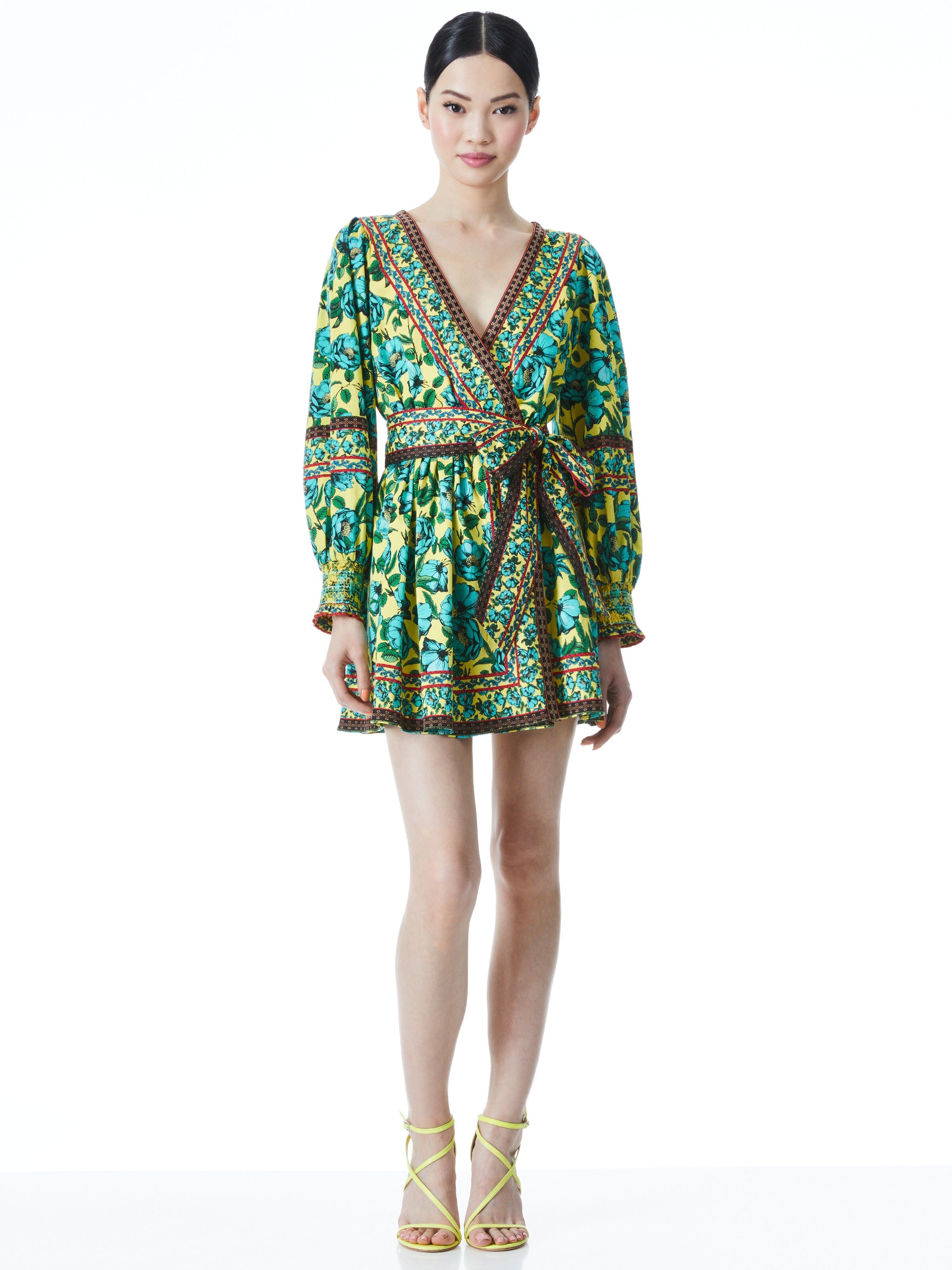 SIMONA MINI WRAP DRESS-ALICE + OLIVIA