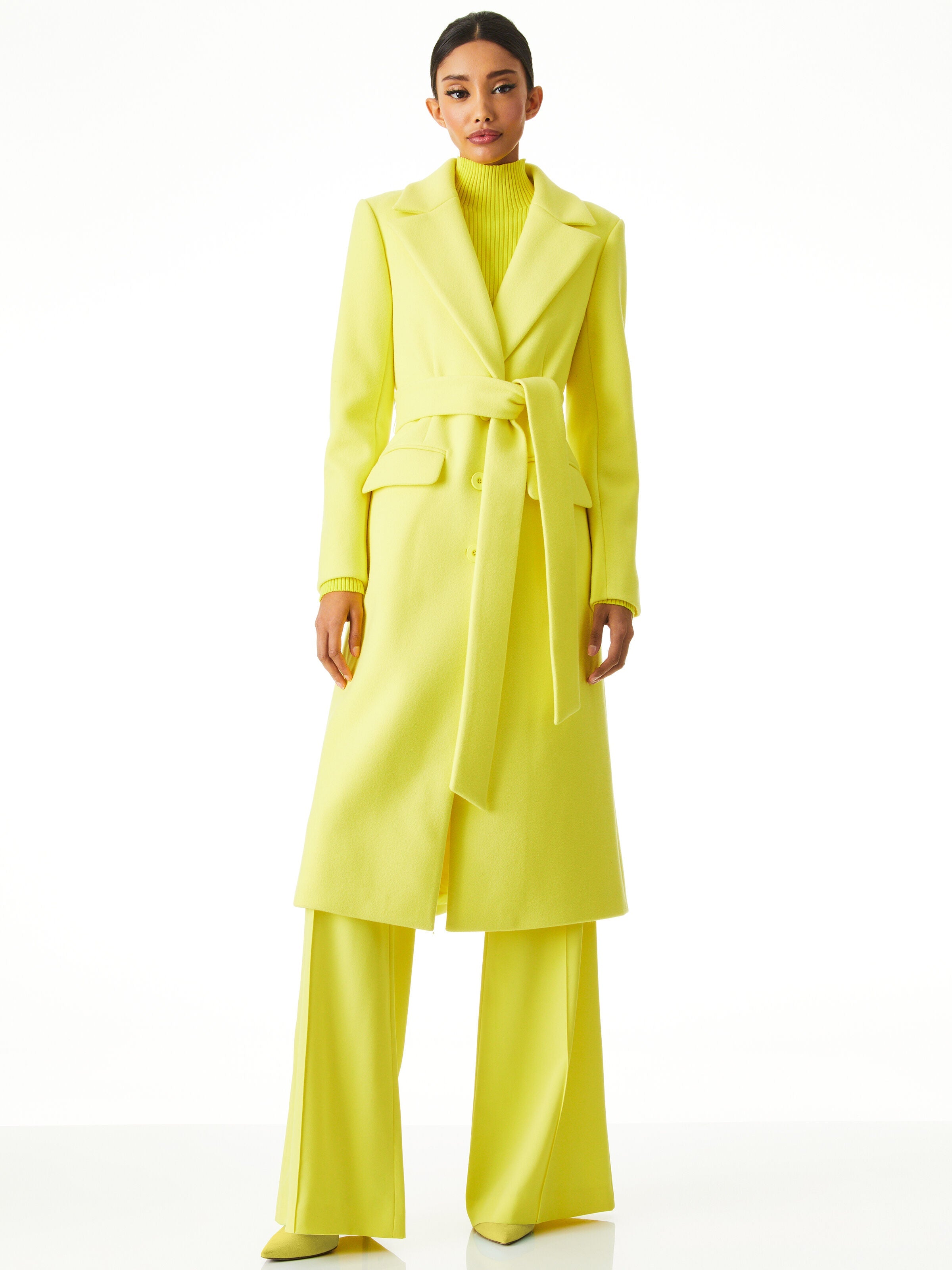 JOELLE BELTED COAT-SUNFLOWER-ALICE + OLIVIA