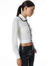 GOLDIE CROCHET TRIM CARDIGAN-ALICE + OLIVIA