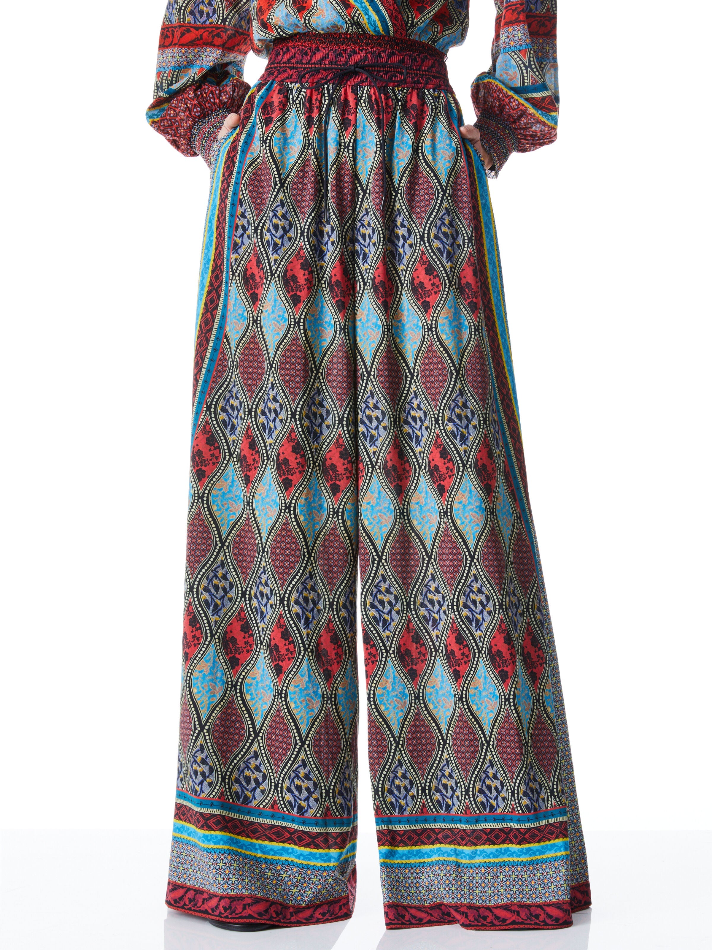 KENLEY PALAZZO DRAWSTRING PANT-JEWEL MULTI-ALICE + OLIVIA