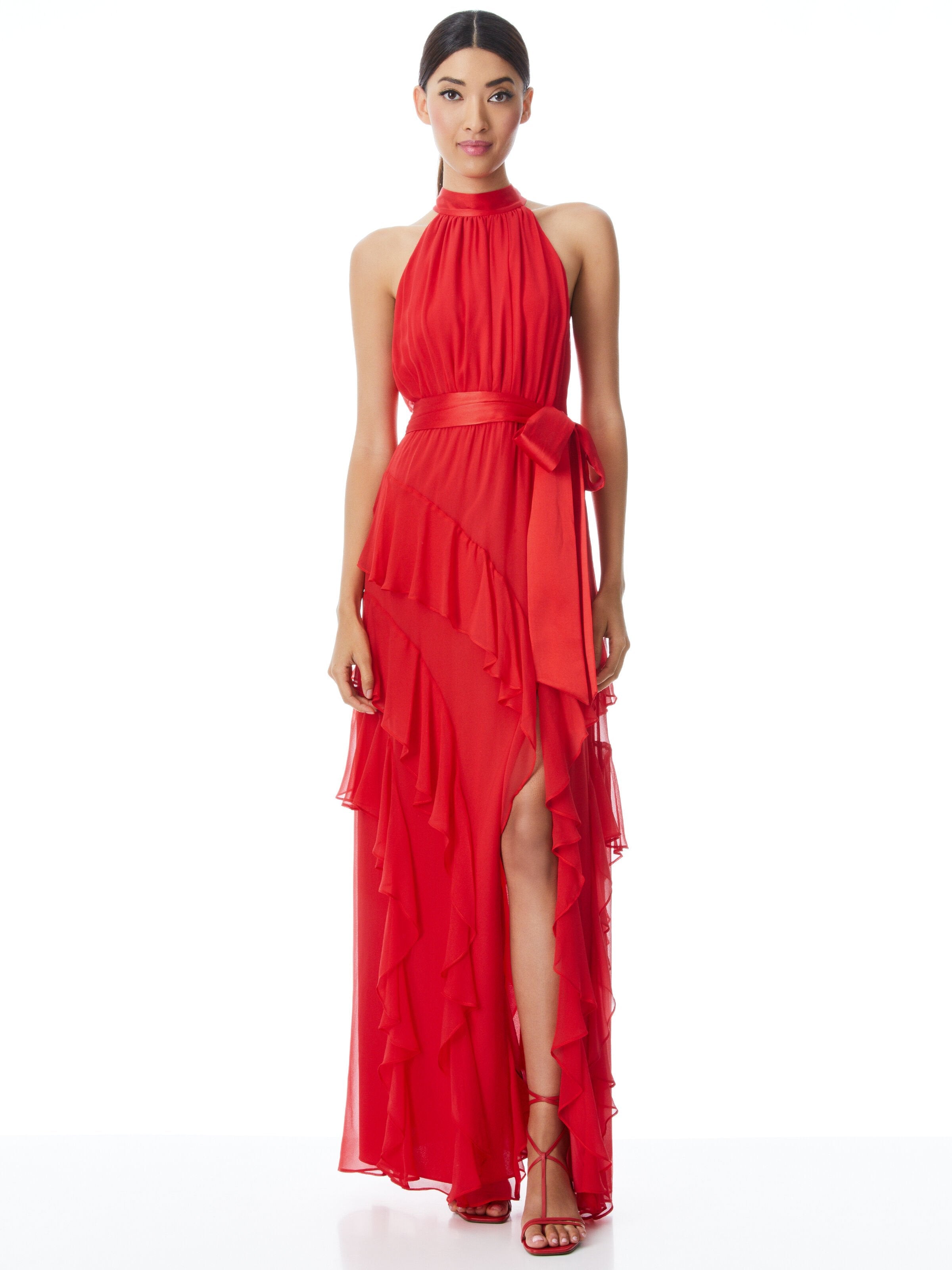 EMELIA HALTER NECK GOWN-ALICE + OLIVIA