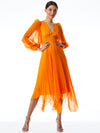 SION PLEATED MIDI DRESS-TANGERINE-ALICE + OLIVIA
