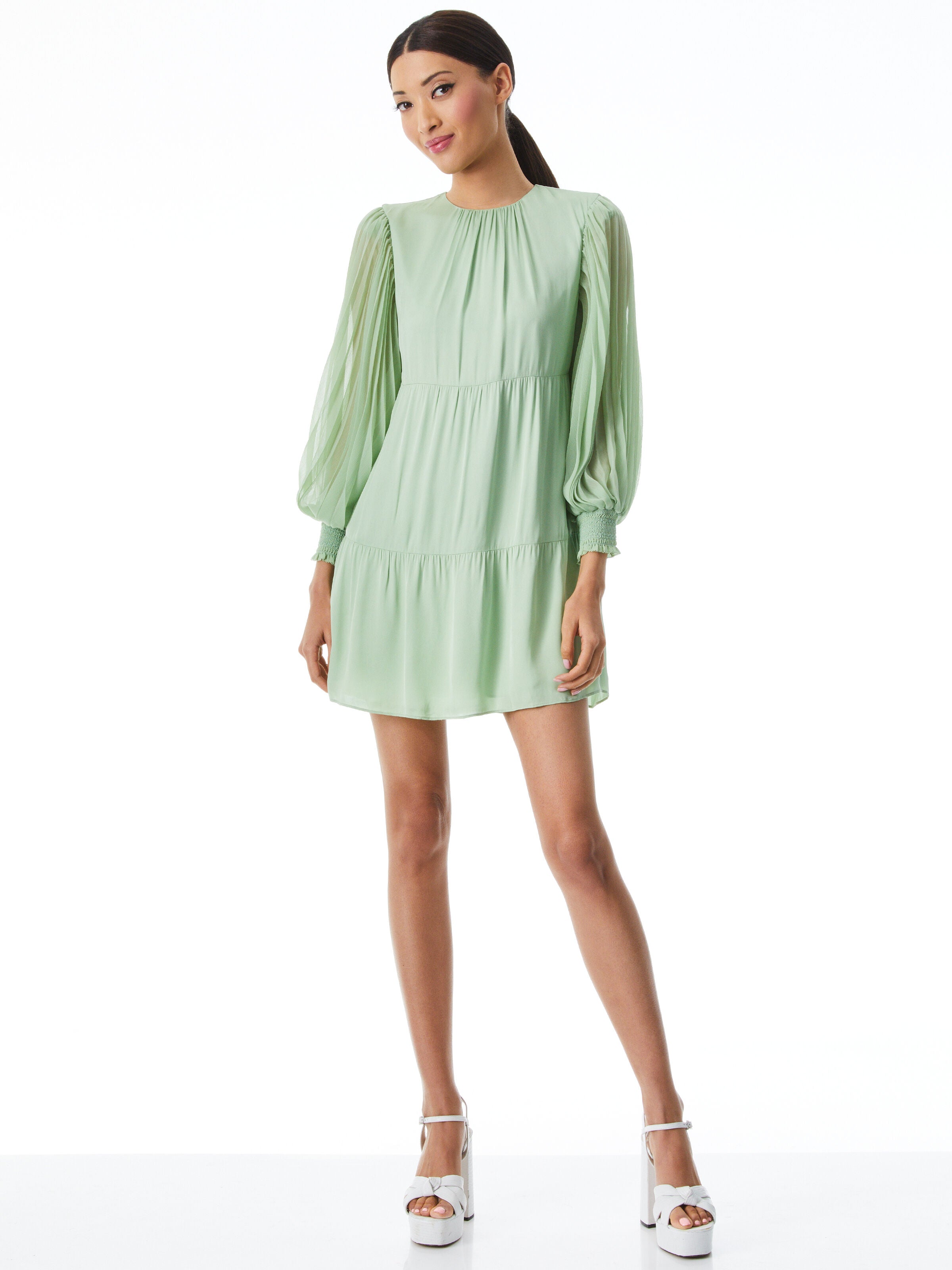 ANTONETTE CREW NECK MINI DRESS-ALICE + OLIVIA