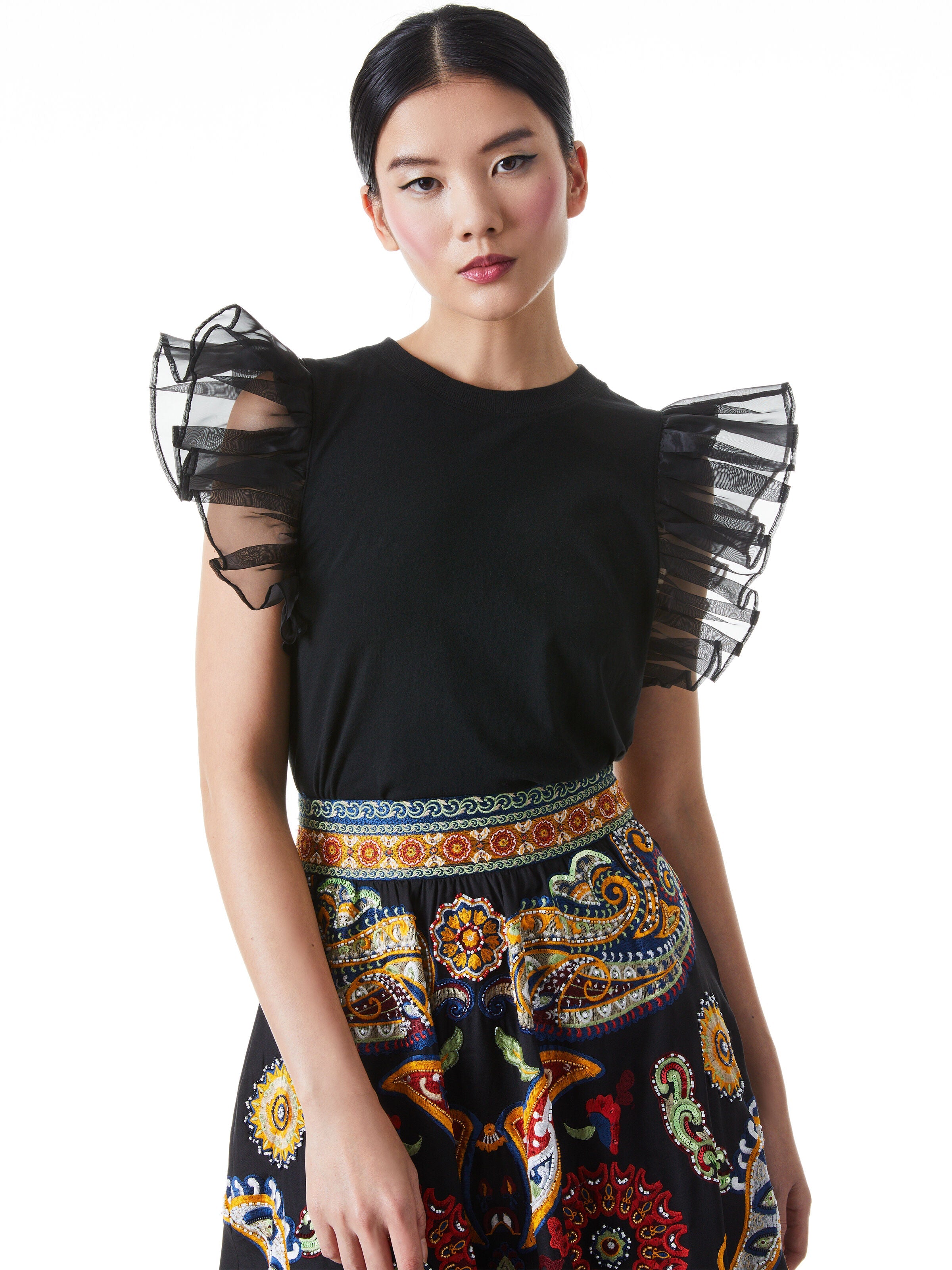 GARNER BOXY ORGANZA SLEEVE TEE-ALICE + OLIVIA