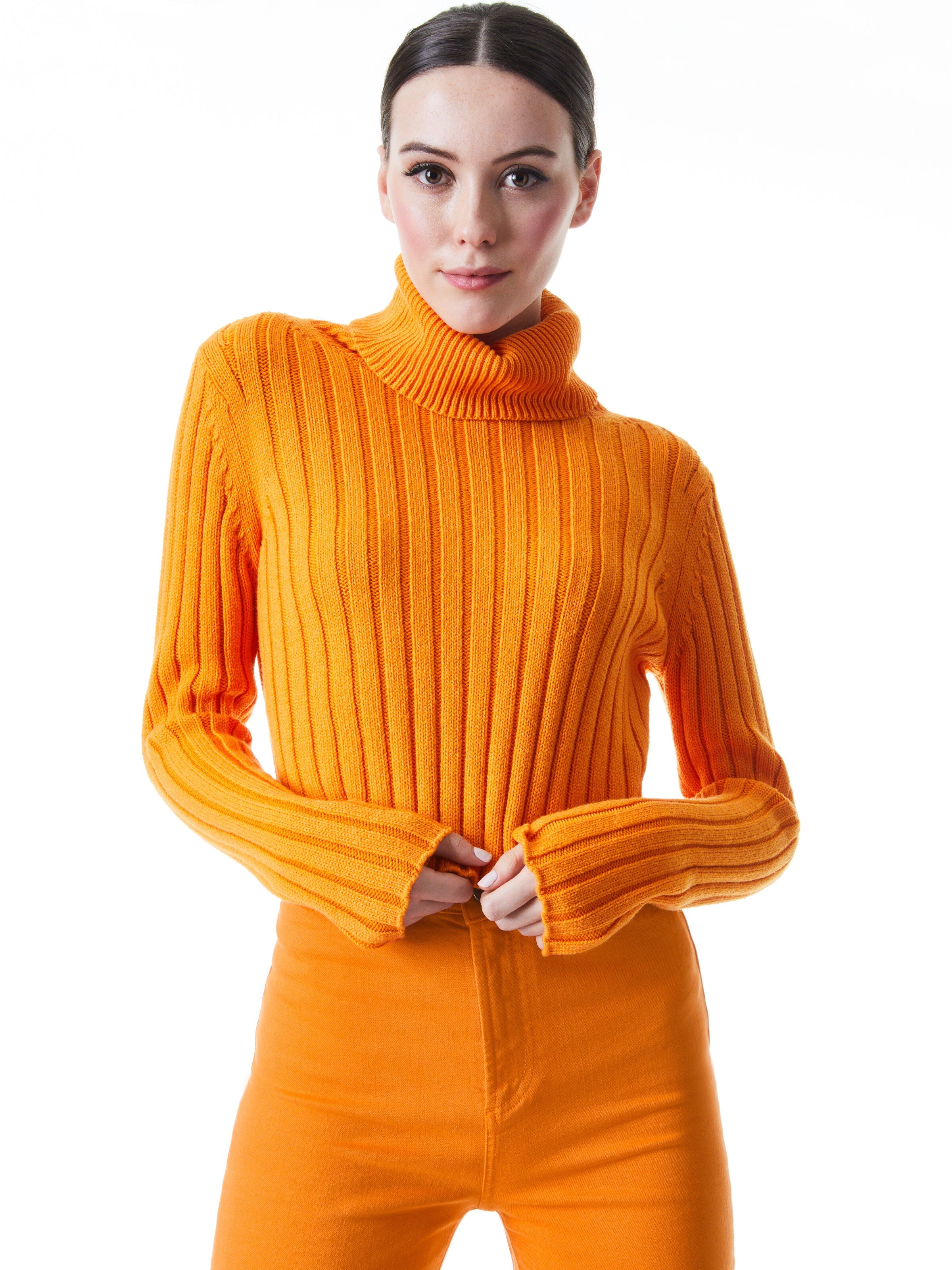 NORMA CROPPED TURTLENECK-TANGERINE-ALICE + OLIVIA