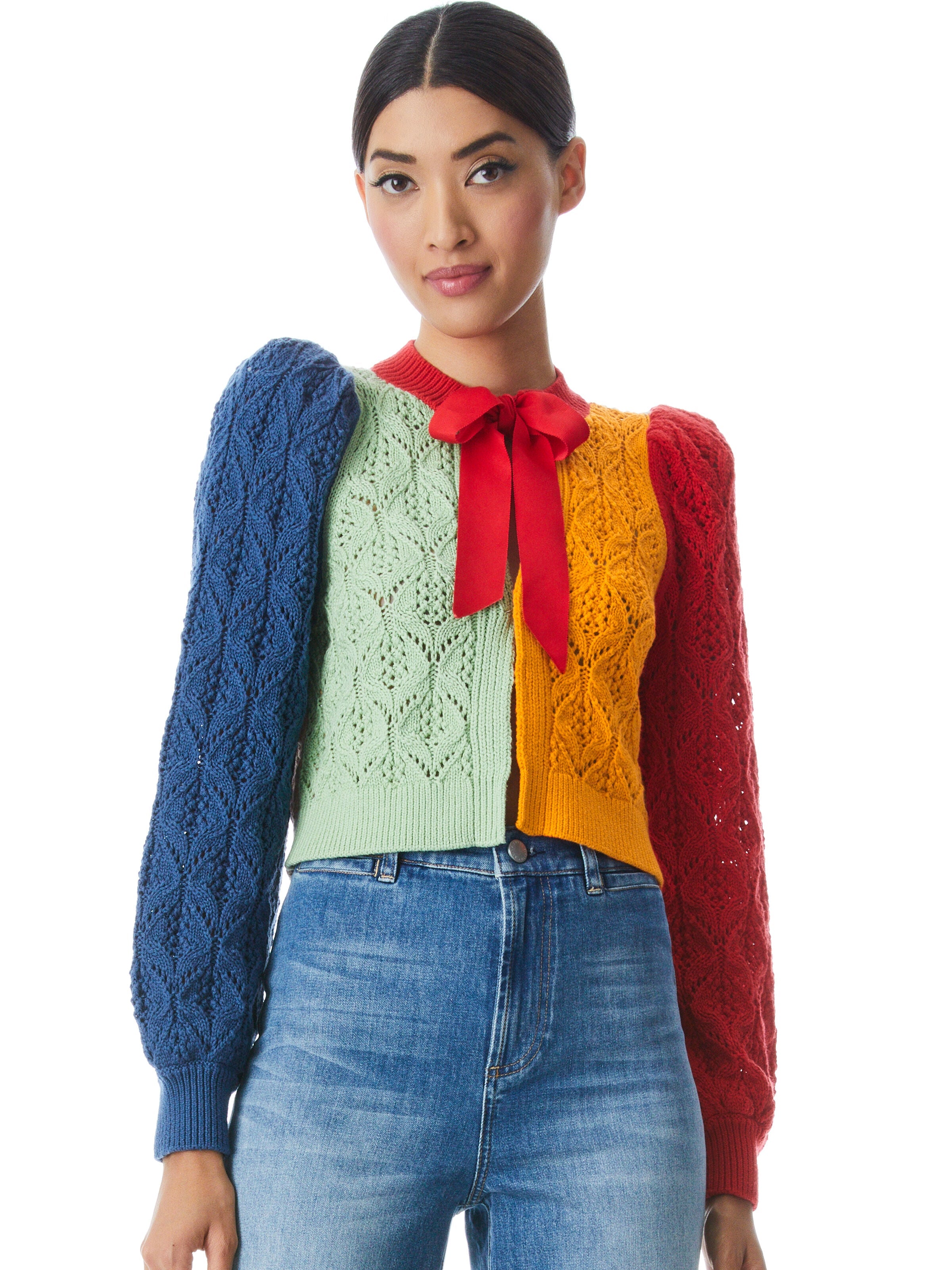 KITTY PUFF SLEEVE CARDIGAN-MULTI-ALICE + OLIVIA