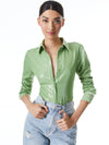WILLA SEQUIN PLACKET TOP-SEAFOAM-ALICE + OLIVIA