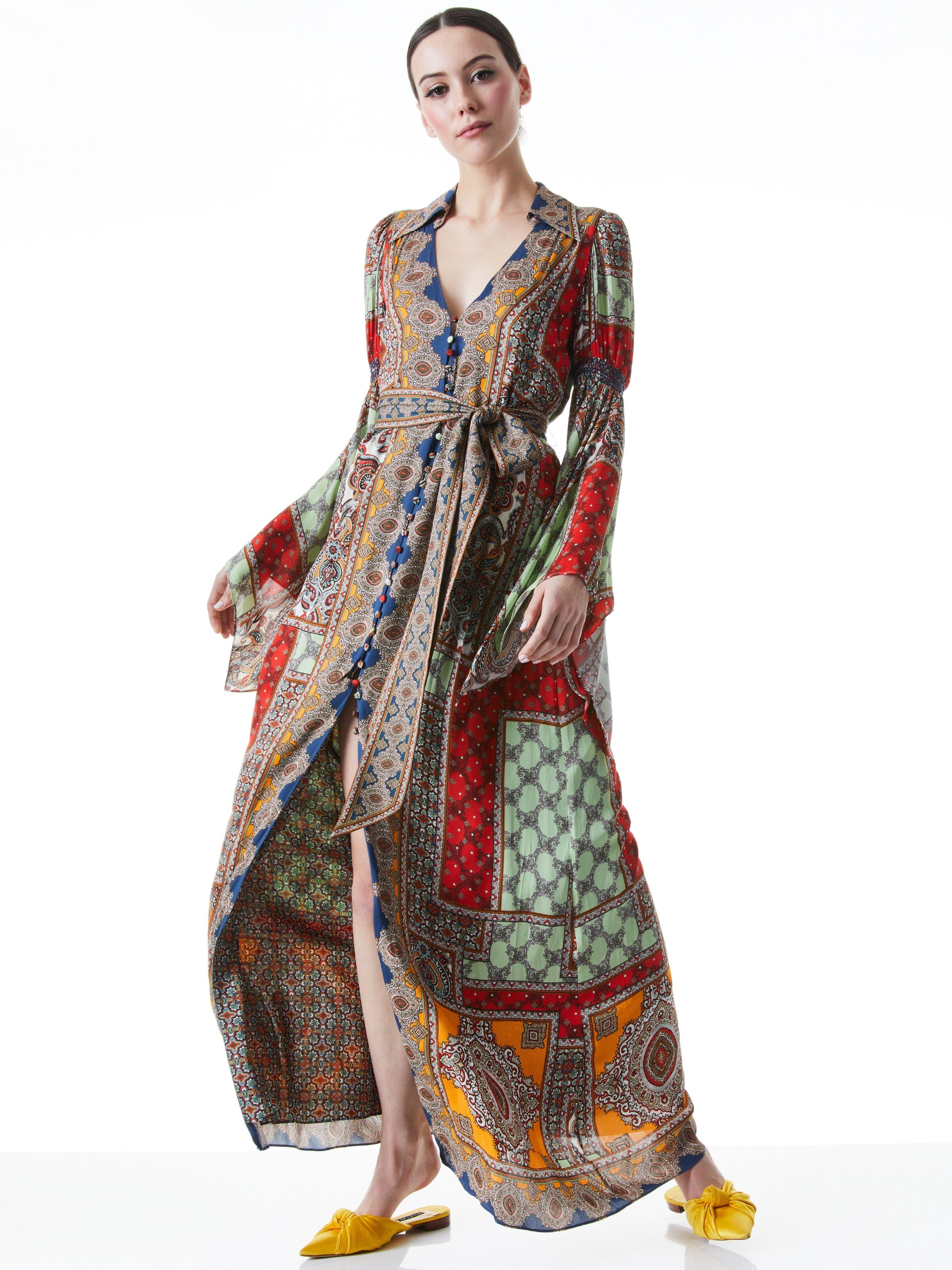 JAYLEN TIE FRONT MAXI DRESS