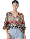 SERENA MANDARIN COLLAR BLOUSE-NOW AND FOREVER TANGERINE-ALICE + OLIVIA