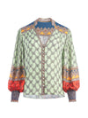 SERENA MANDARIN COLLAR BLOUSE-TURN HEADS/MULTI-ALICE + OLIVIA