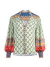 SERENA MANDARIN COLLAR BLOUSE-TURN HEADS/MULTI-ALICE + OLIVIA