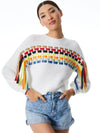 CLAUDETTE RIBBON FRINGE PULLOVER-ALICE + OLIVIA