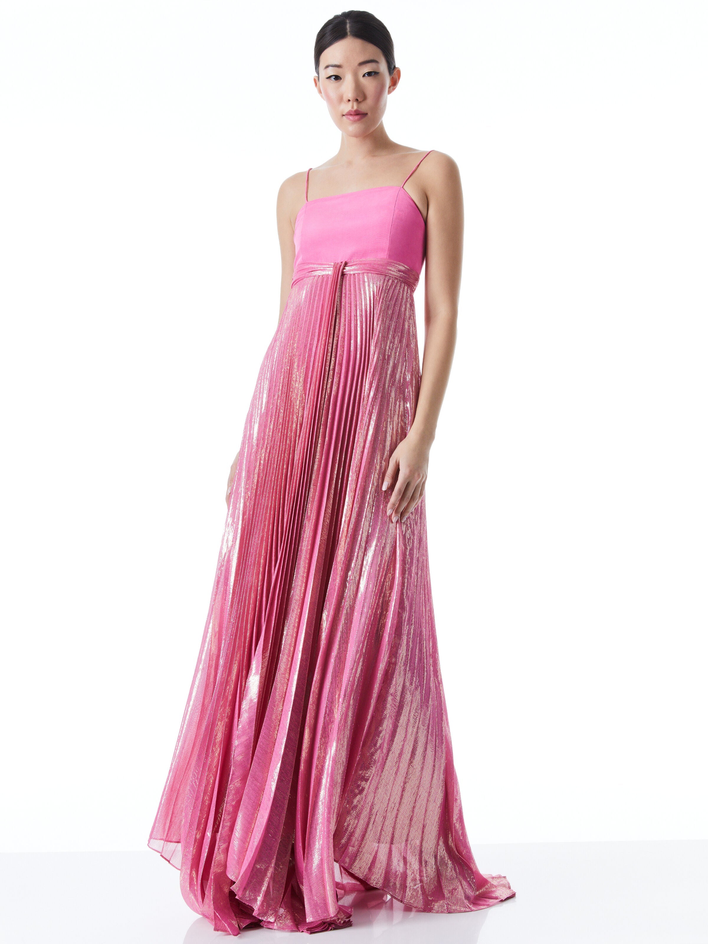 DESPINA PLEATED MAXI DRESS-ALICE + OLIVIA