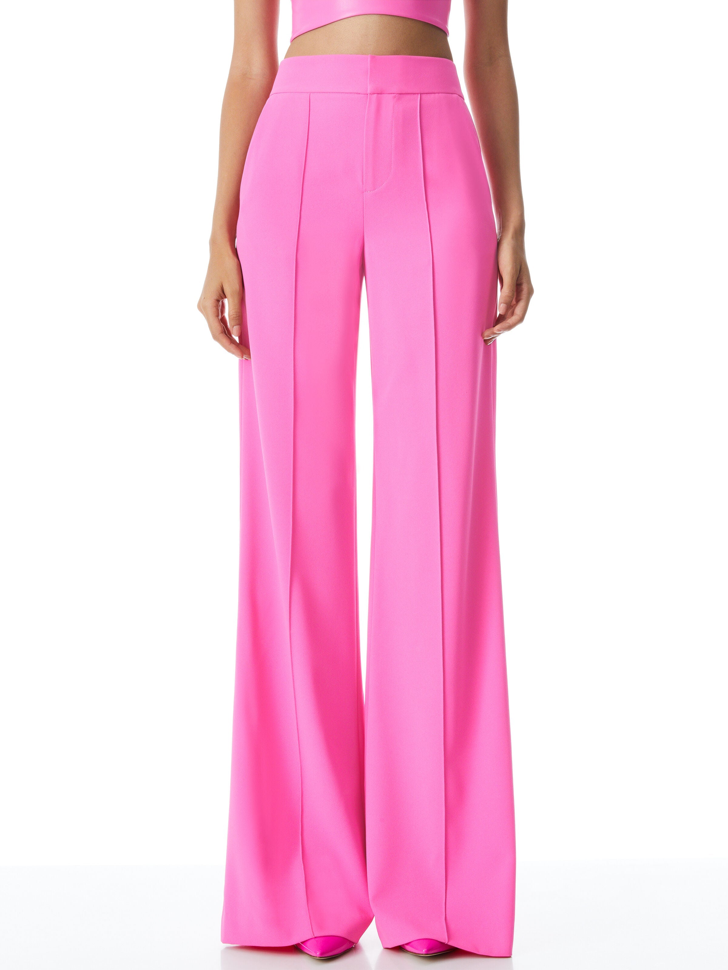 DYLAN HW WIDE LEG PANT-FRENCH ROSE-ALICE + OLIVIA