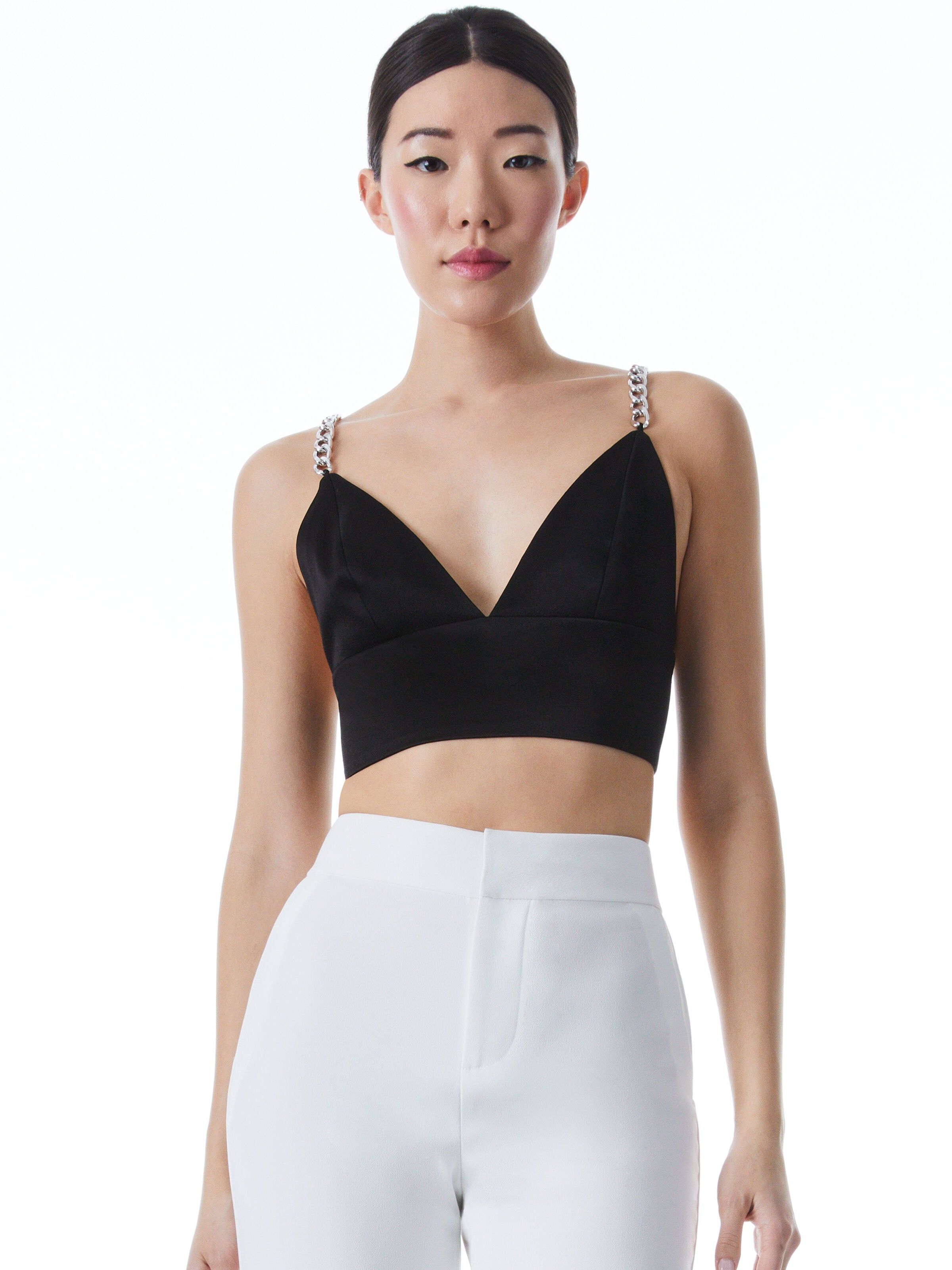 CARLI BRA TOP WITH CHAIN STRAPS-ALICE + OLIVIA