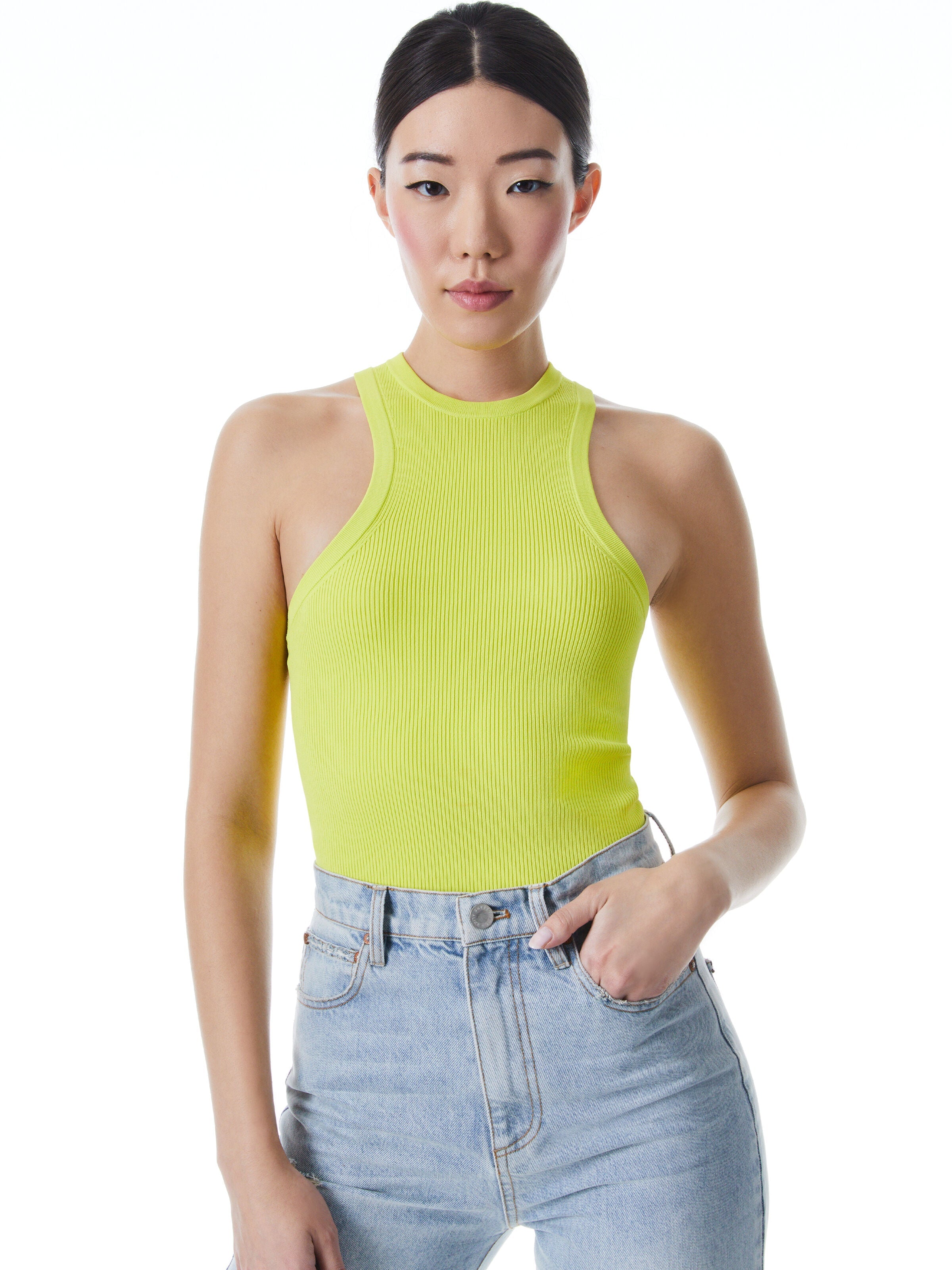 ALEENA FITTED RIB TANK-ALICE + OLIVIA
