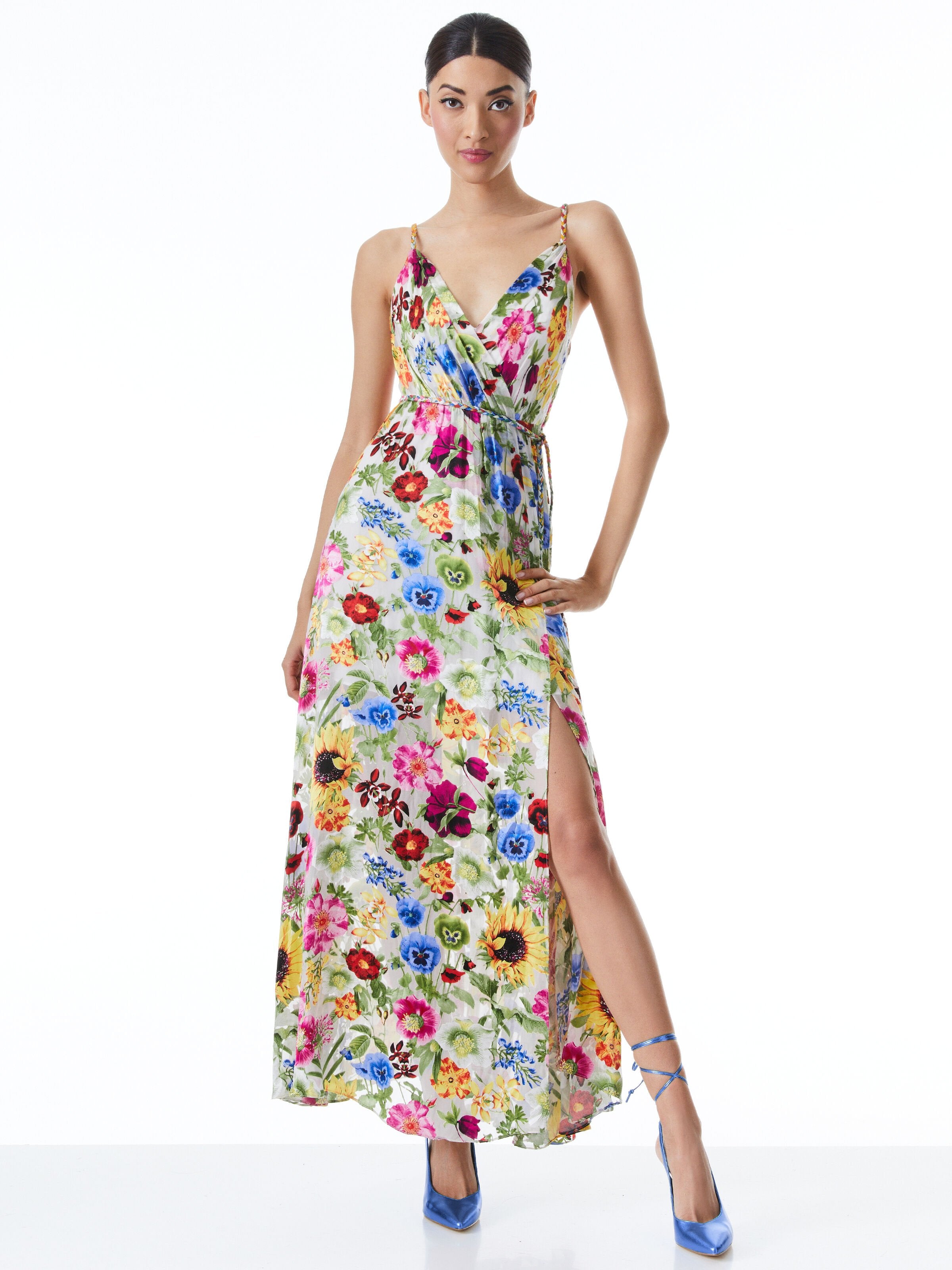 SAMANTHA WRAP BELTED MAXI DRESS