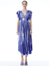 NIESHA SUNBURST MIDI DRESS-PALACE BLUE-ALICE + OLIVIA