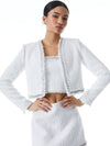 ZETA CROPPED BOX JACKET WITH CHAIN TRIM-White-ALICE + OLIVIA