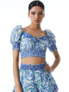 CRAWFORD LACE UP SMOCKED TOP-ALICE + OLIVIA