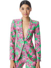 MACEY CUFFED SHAWL COLLAR BLAZER-SPRING PAISLEY GARDEN GREEN-ALICE + OLIVIA