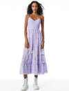 SHANTI EYELET BUTTON FRONT TIERED DRESS-ALICE + OLIVIA