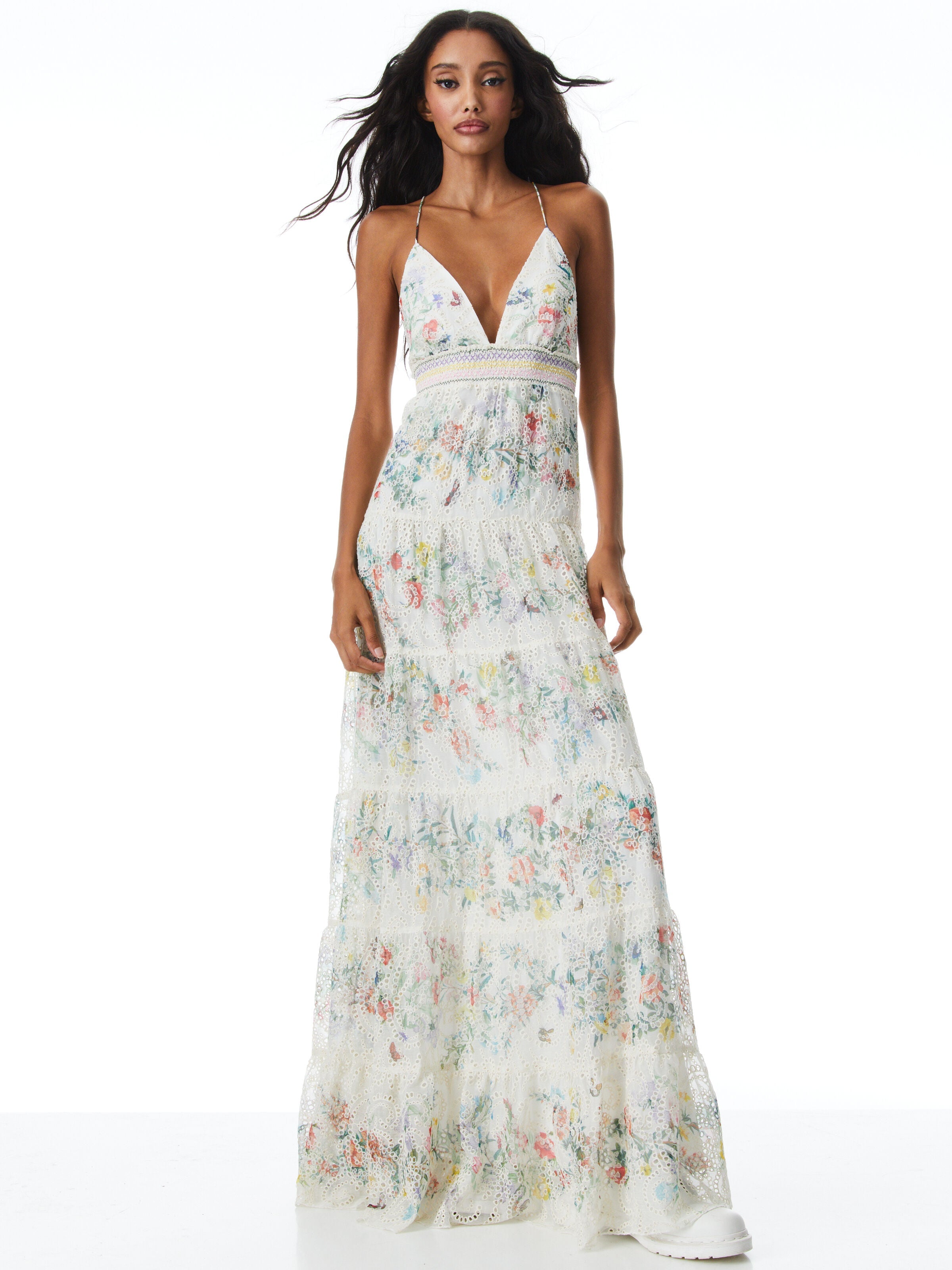 KAROLINA SMOCKED WAIST TIERED MAXI DRESS