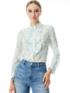 KURT RUFFLE PINTUCK BUTTON FRONT BLOUSE-ALICE + OLIVIA