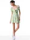 KRISTIE SWEETHEART PUFF SLEEVE MINI DRESS-SUN DITSY OFF WHITE-ALICE + OLIVIA