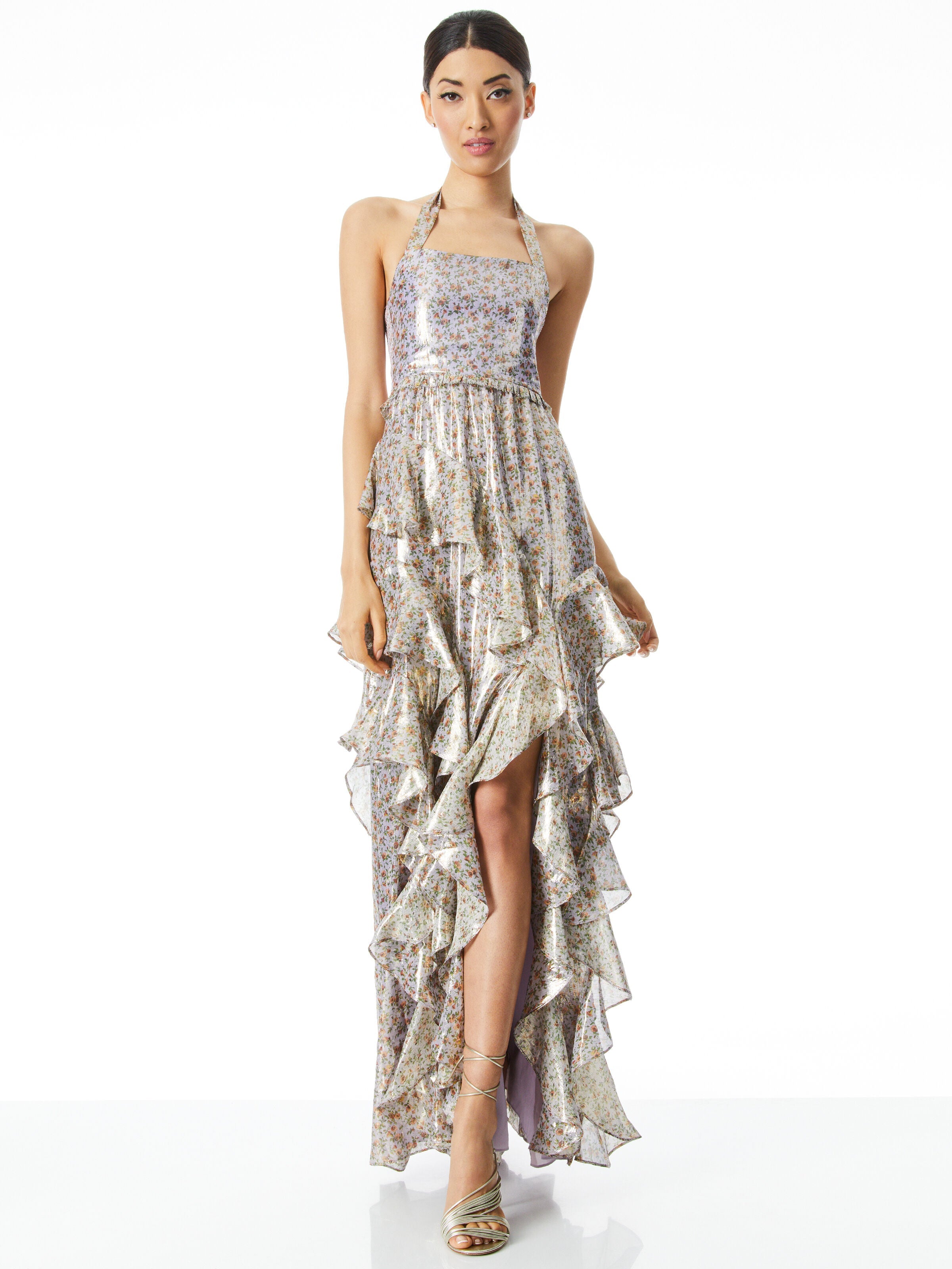 JOCELYN RUFFLE MAXI DRESS-ALICE + OLIVIA