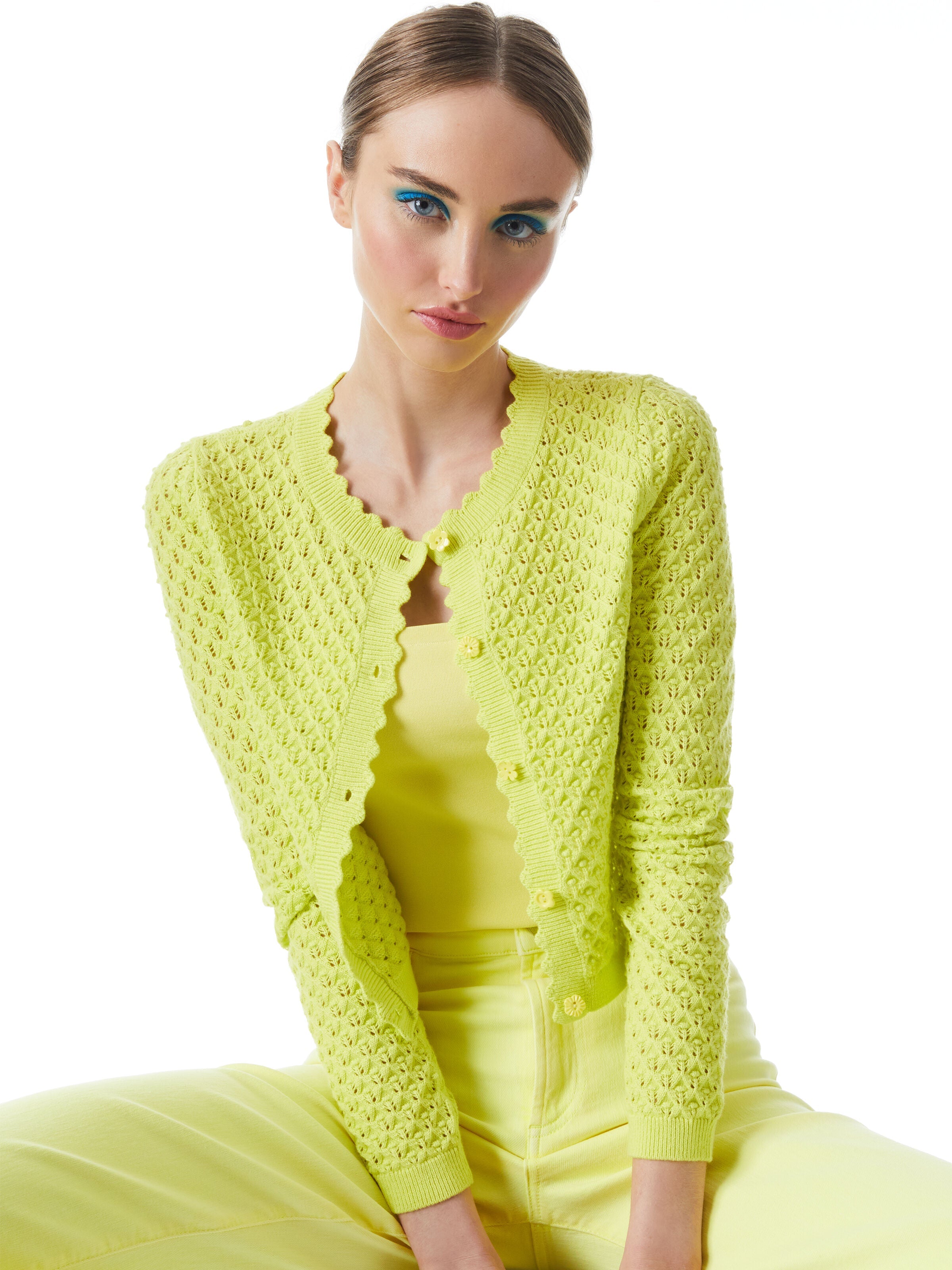 BRISA FITTED CROPPED CARDIGAN-ALICE + OLIVIA