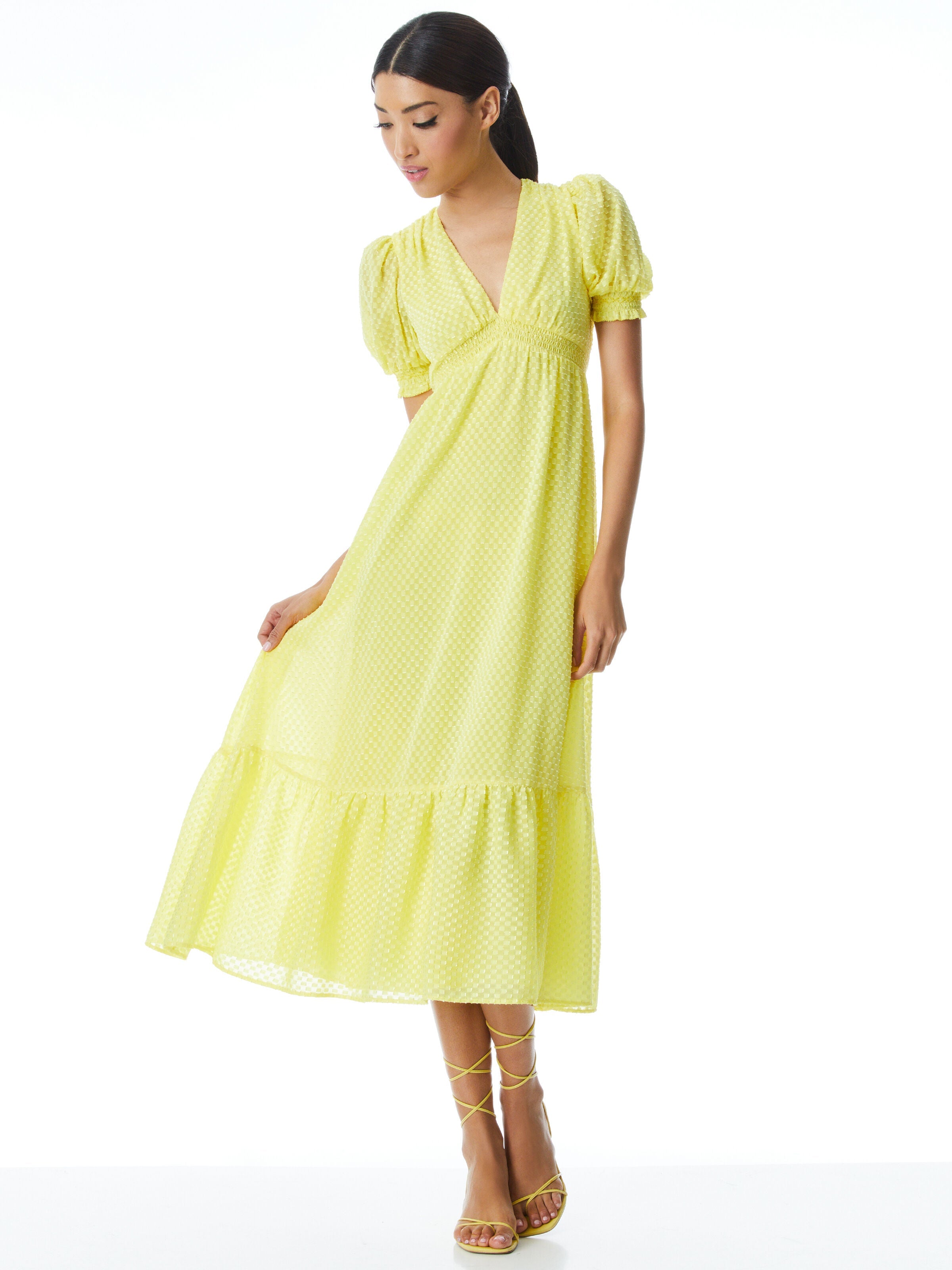ANGELA TIERED MIDI DRESS-ALICE + OLIVIA