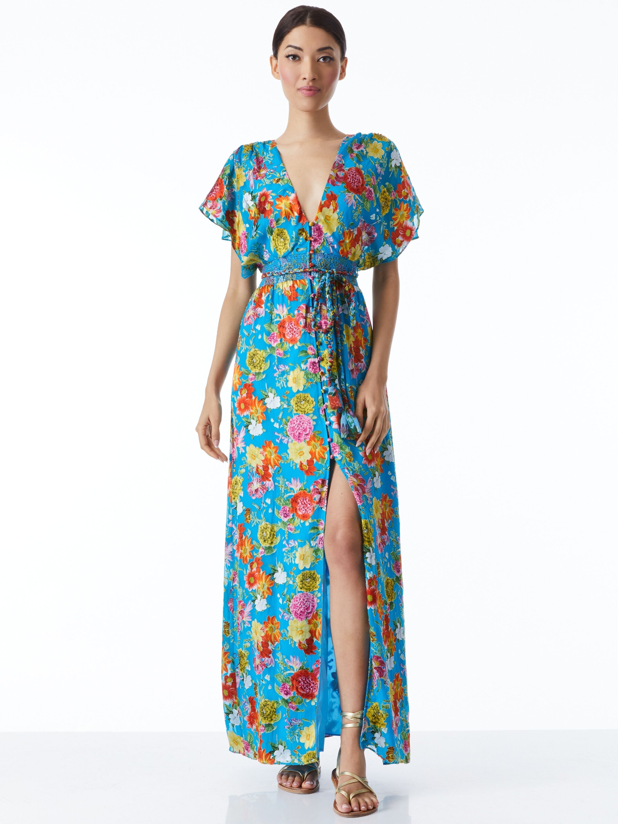 DAVIDA CAFTAN MAXI DRESS WITH BELT-ALICE + OLIVIA