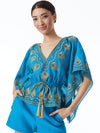 SHARITA DRAWSTRING EMBELLISHED KAFTAN-OCEAN BLUE/GOLD-ALICE + OLIVIA