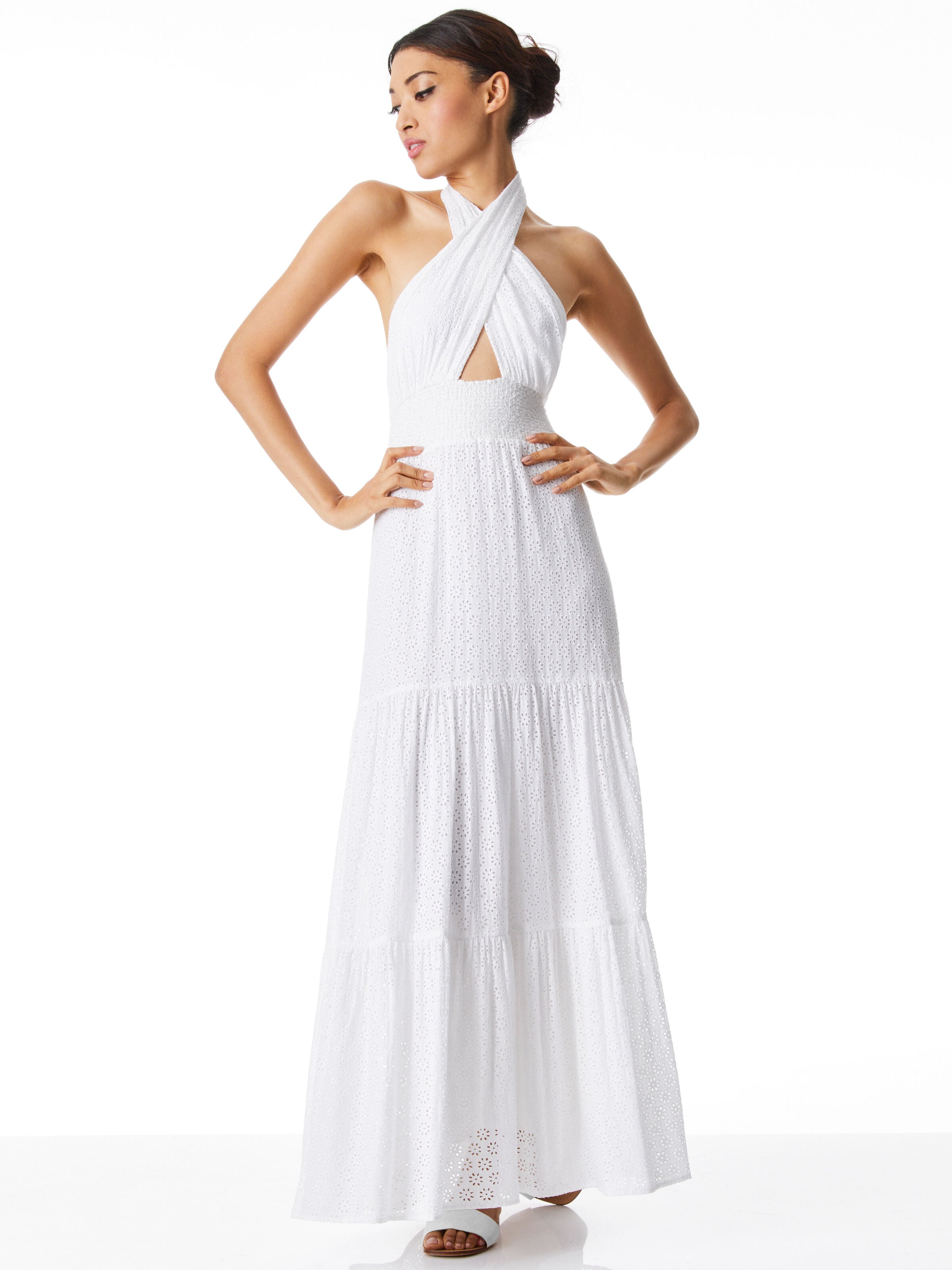 LYNDON CROSS FRONT MAXI DRESS-ALICE + OLIVIA
