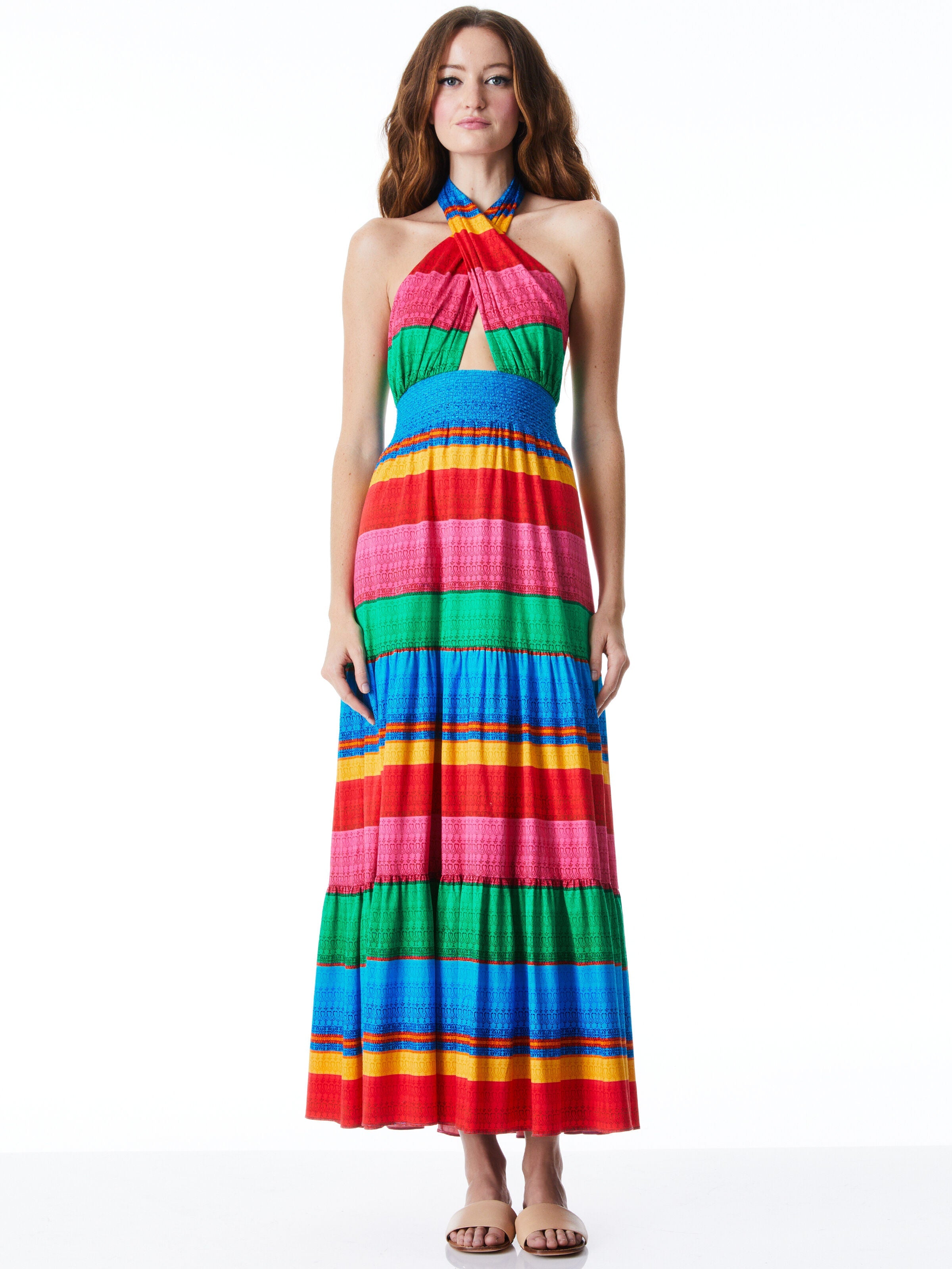 LYNDON CROSS FRONT MAXI DRESS-ALICE + OLIVIA