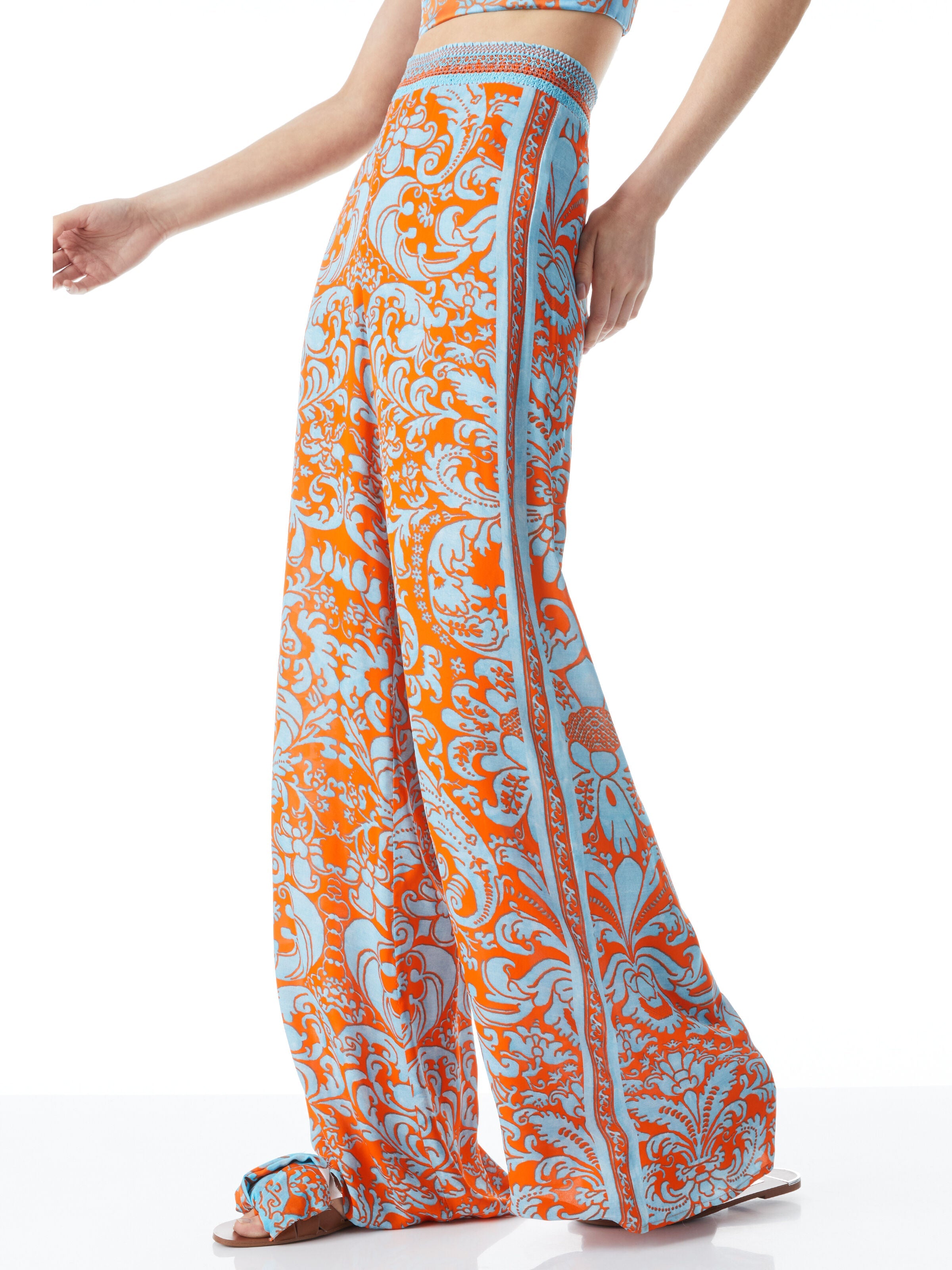 ATHENA SMOCKED WAISTBAND WIDE LEG PANT-ALICE + OLIVIA