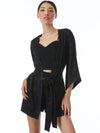 DOMINO MINI KIMONO WITH TIE BELT-Black-ALICE + OLIVIA