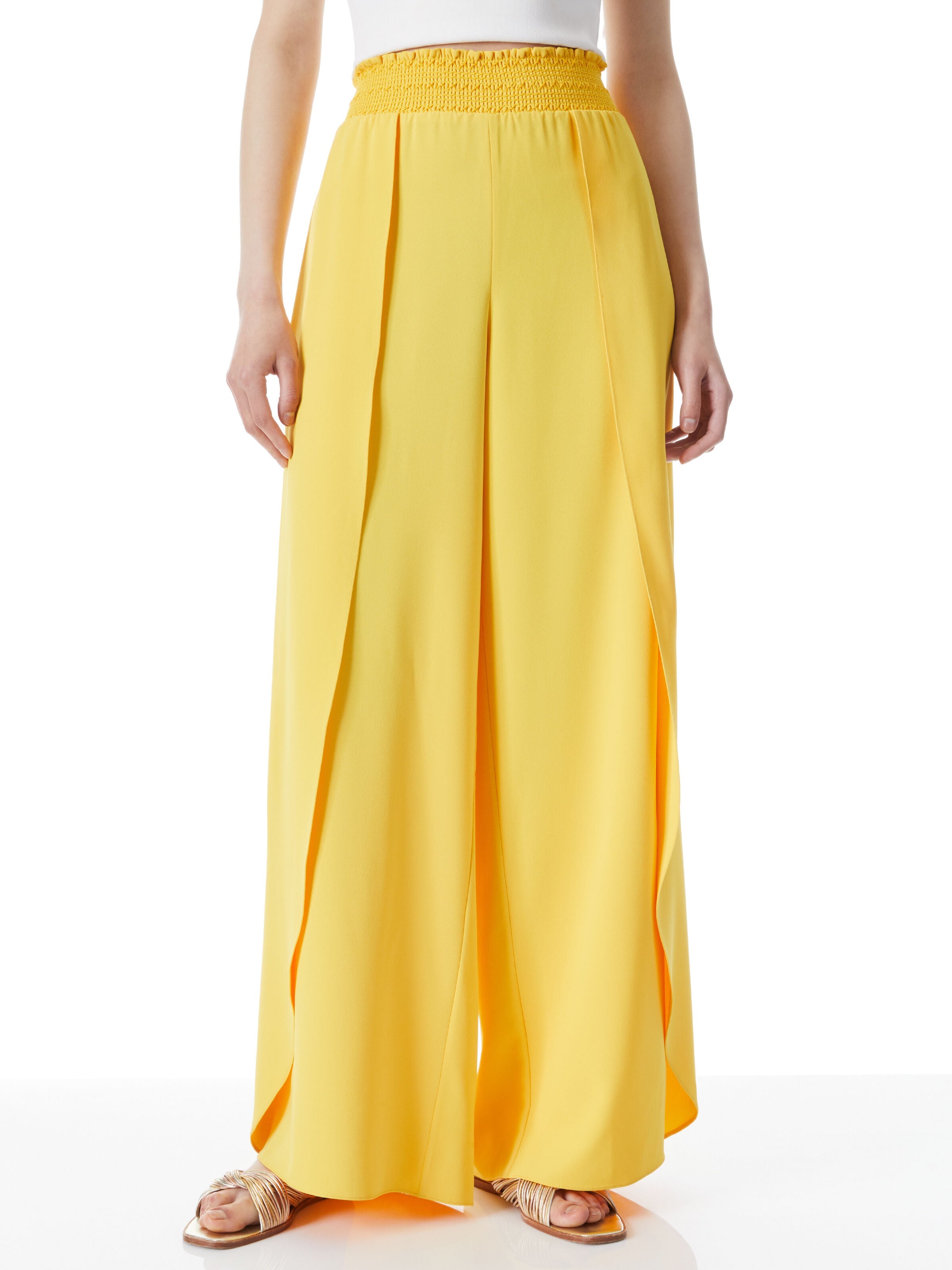 LARISSA OPEN PLEAT PANT-Black-ALICE + OLIVIA