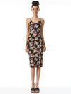 DELORA SPAGHETTI STRAP FITTED MIDI DRESS-MAGNOLIA FLORAL BLACK-ALICE + OLIVIA