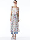 JESSAMY PUFF SLEEVE MAXI ROBE WITH BELT-MAGNOLIA FLORAL SOFT WHITE-ALICE + OLIVIA