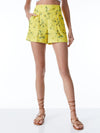 DONALD HIGH WAISTED PINTUCK SHORTS-ESCAPE DITSY SUNBEAM/OFF WHT-ALICE + OLIVIA
