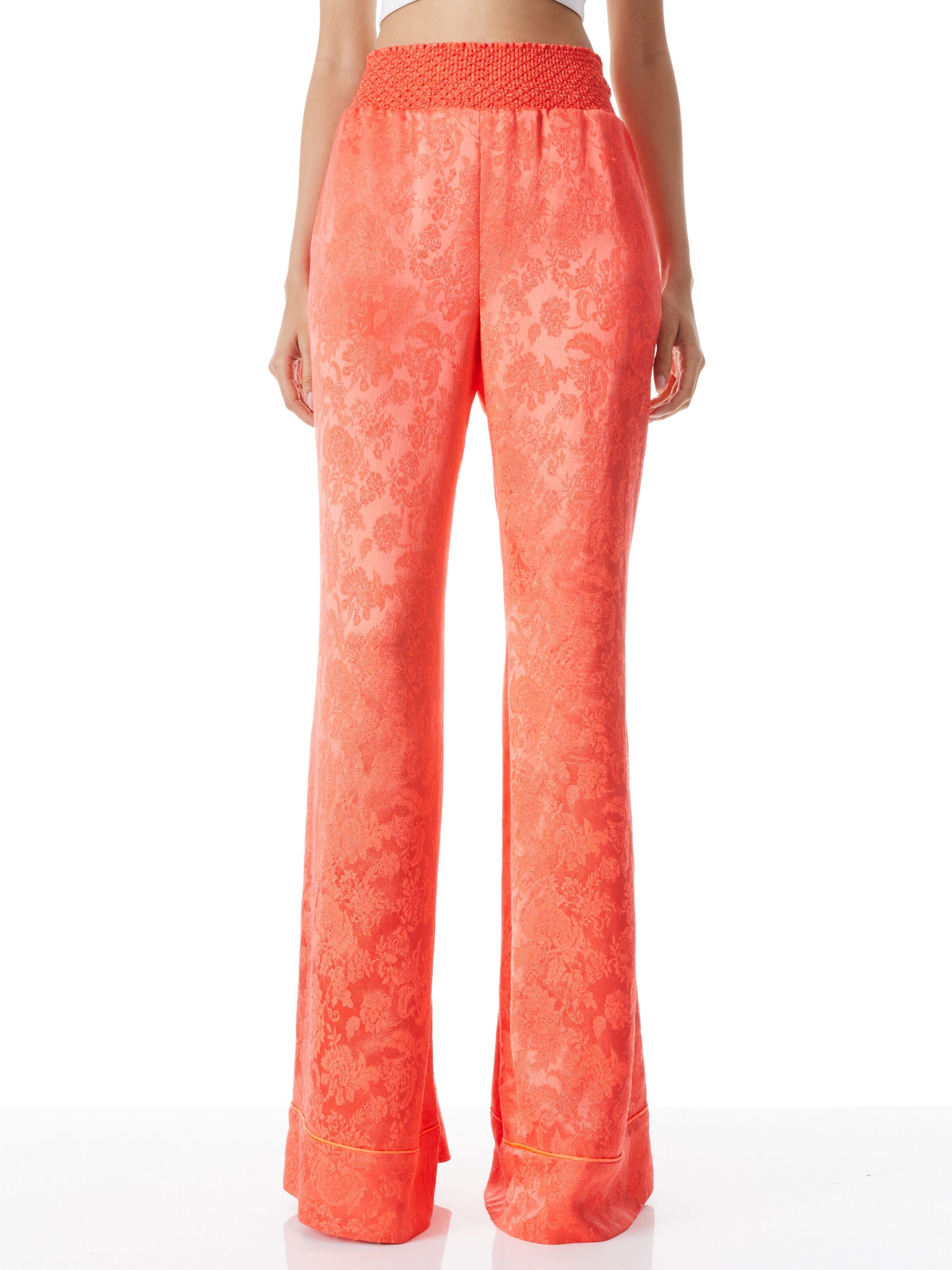 WILLIS PAJAMA PANT WITH PIPING-BRIGHT CORAL-ALICE + OLIVIA