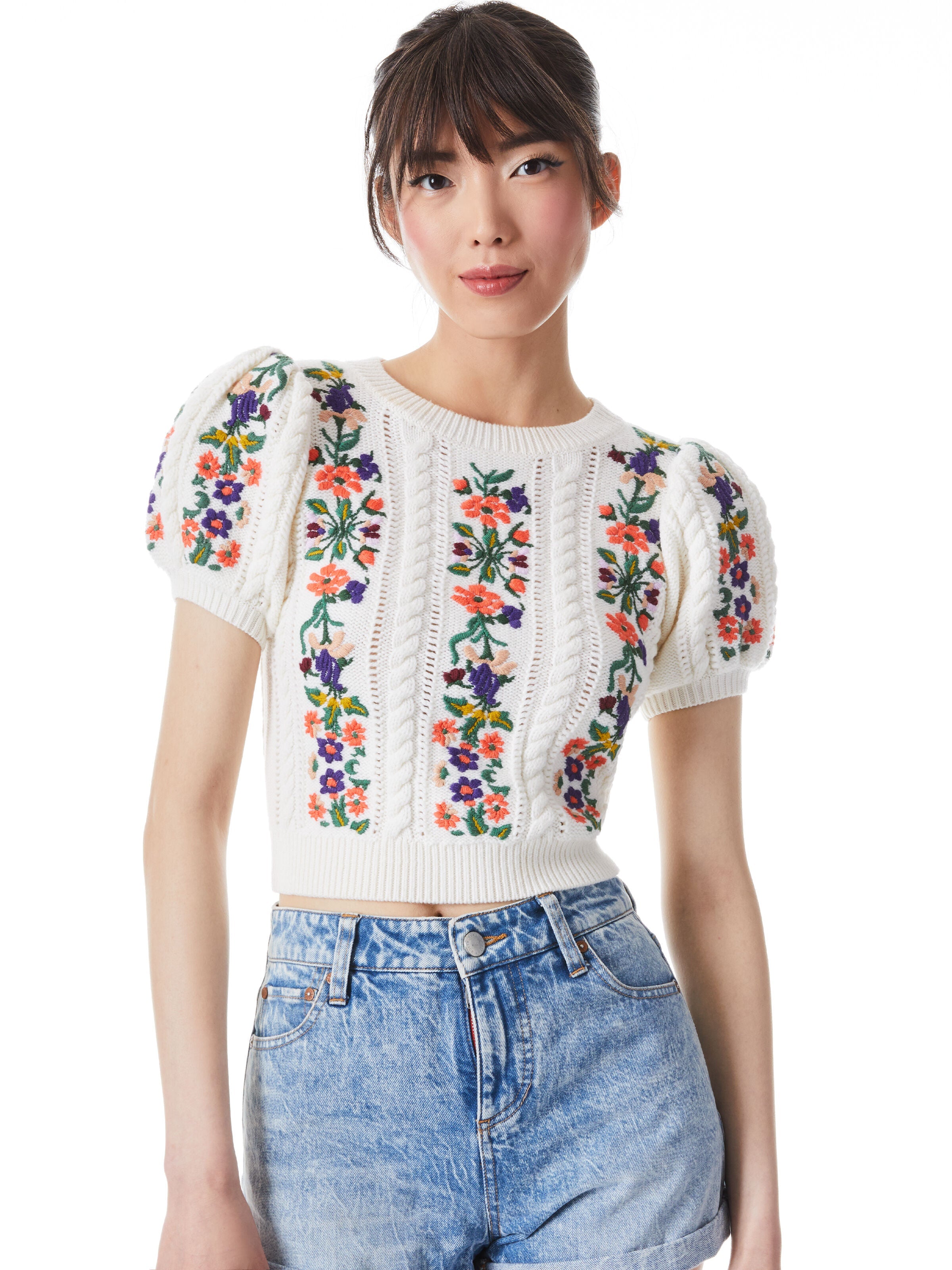 DAREN PUFF SLEEVE PULLOVER-ALICE + OLIVIA