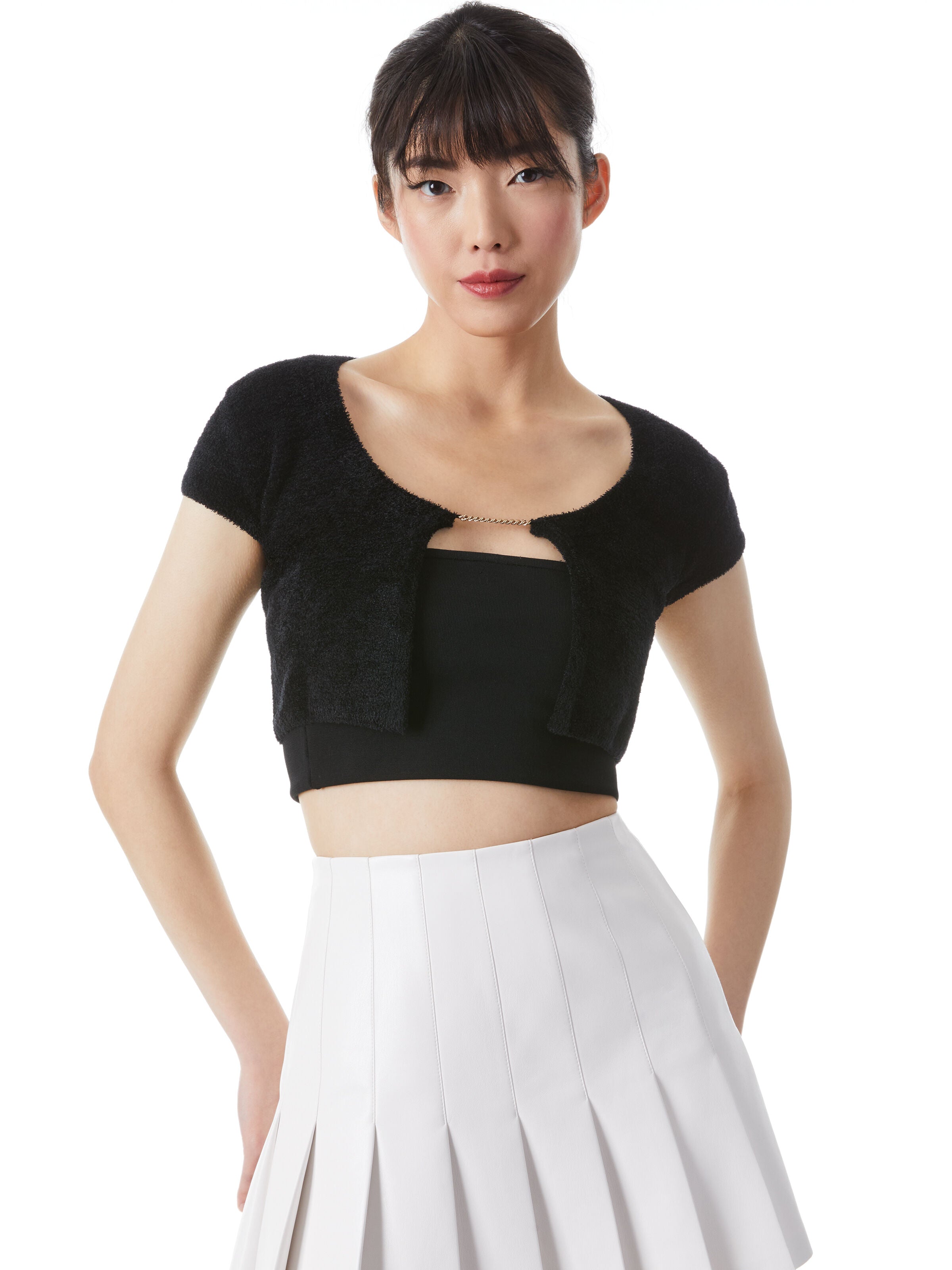 RINA CROPPED OPEN PULLOVER-ALICE + OLIVIA