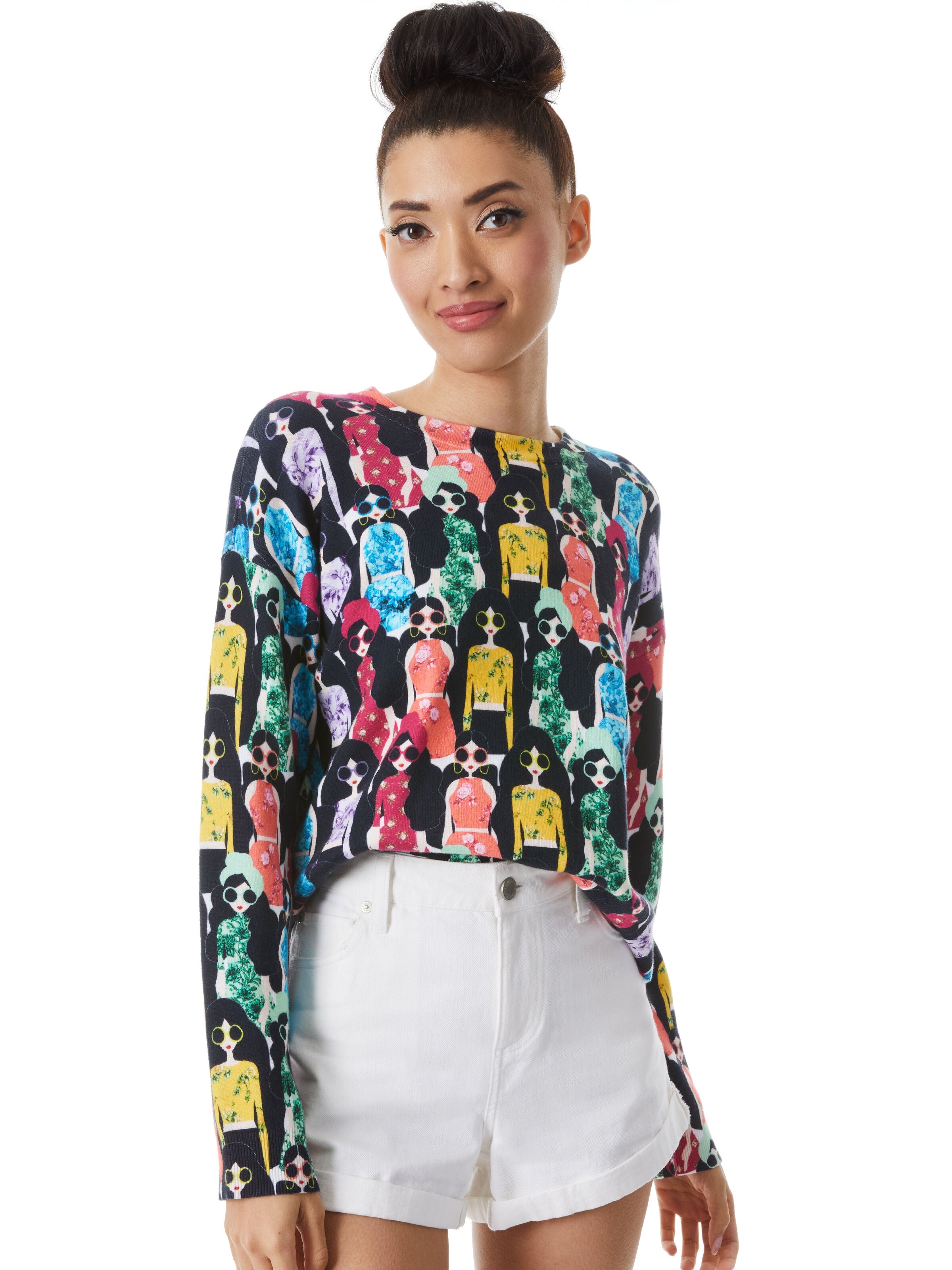 GLEESON PRINTED BOXY PULLOVER-ALICE + OLIVIA